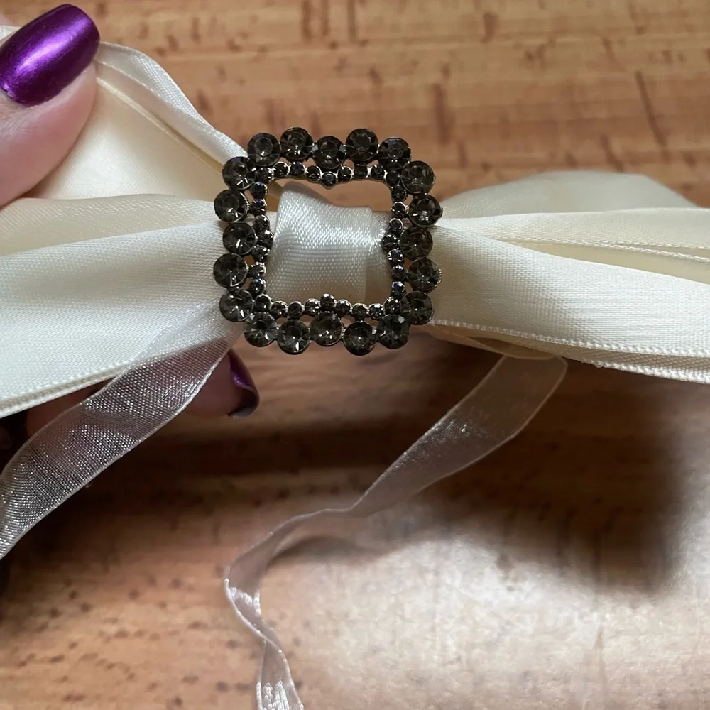 Satin Buckle Bow French Barrette Hair Clip